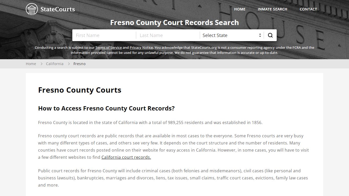 Fresno County, CA Courts - Records & Cases - StateCourts